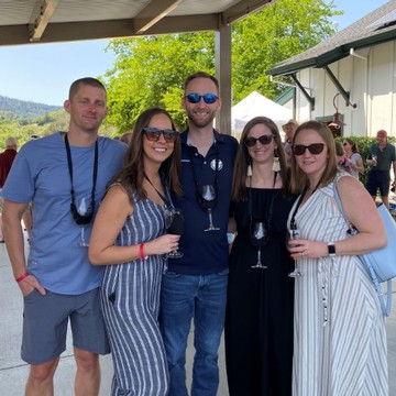 Friends at Passport to Dry Creek Festival at Amista Vineyards, Healdsburg, CA