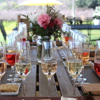 Sparkling Wine Tasting Flight at Amista Vineyards, Healdsburg, California