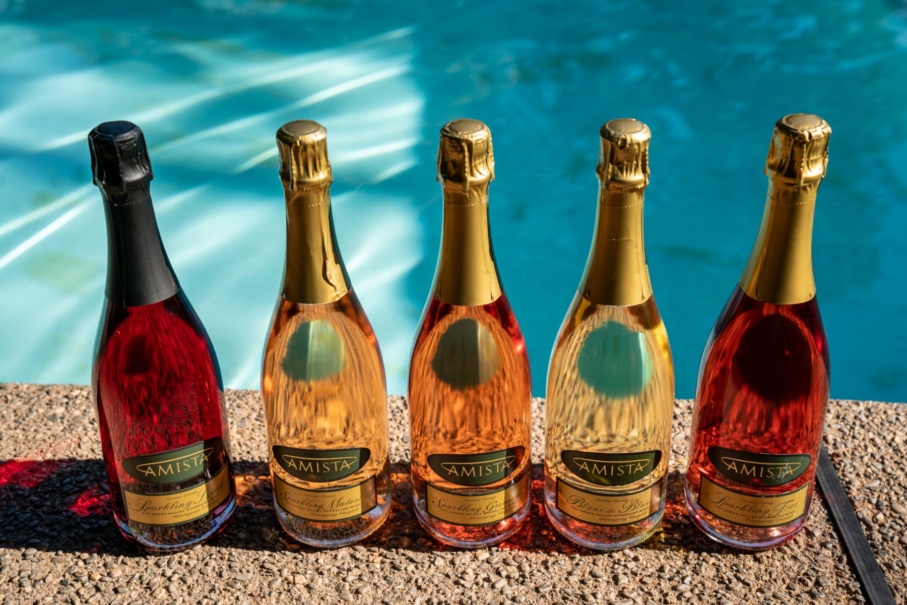 Bottles of Sparkling Wines from Amista Vineyards