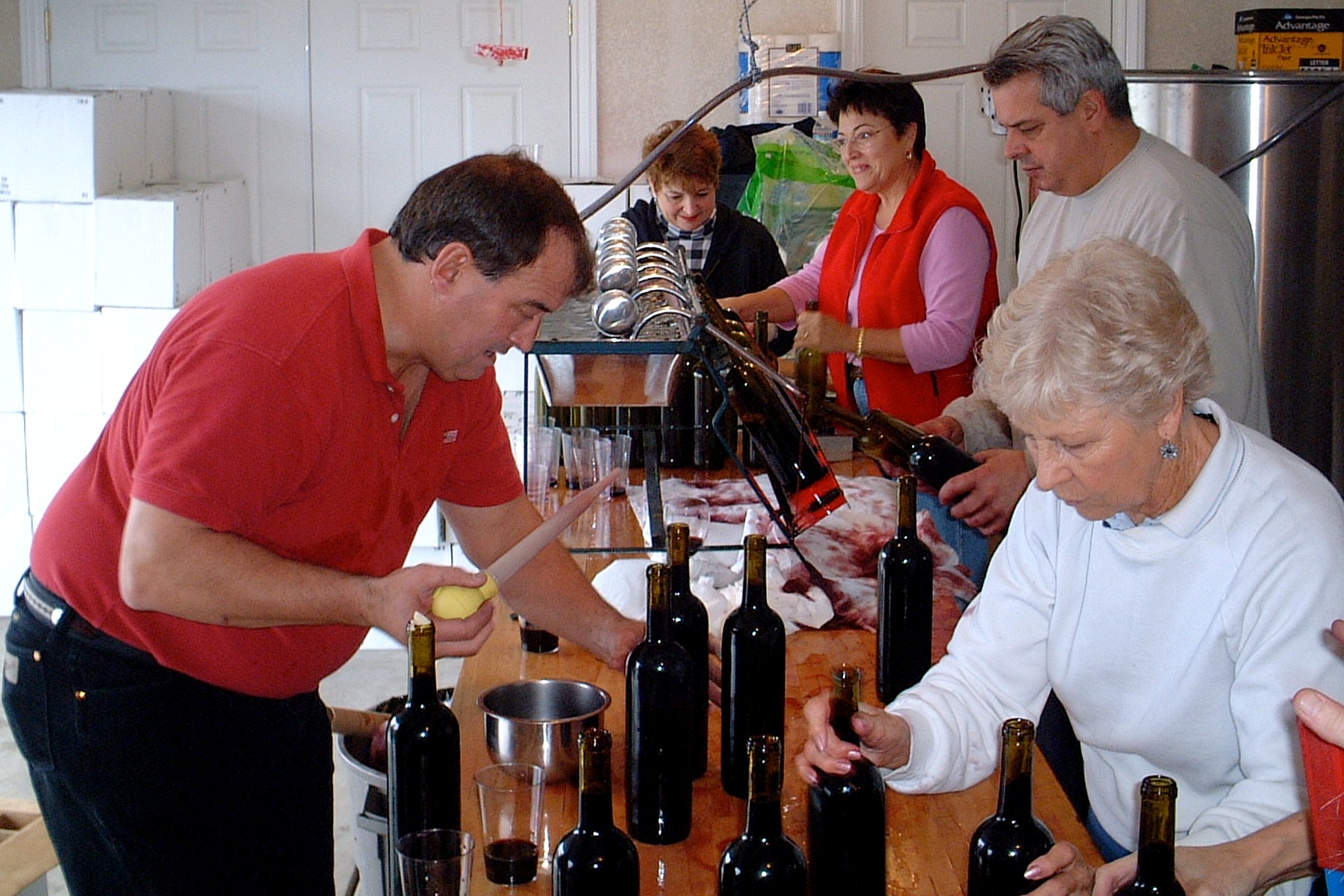 Garage Syrah Bottling Before the Launch of Amista Vineyards