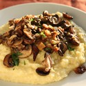 Portobellos with Blue Cheese and Creamy Polenta